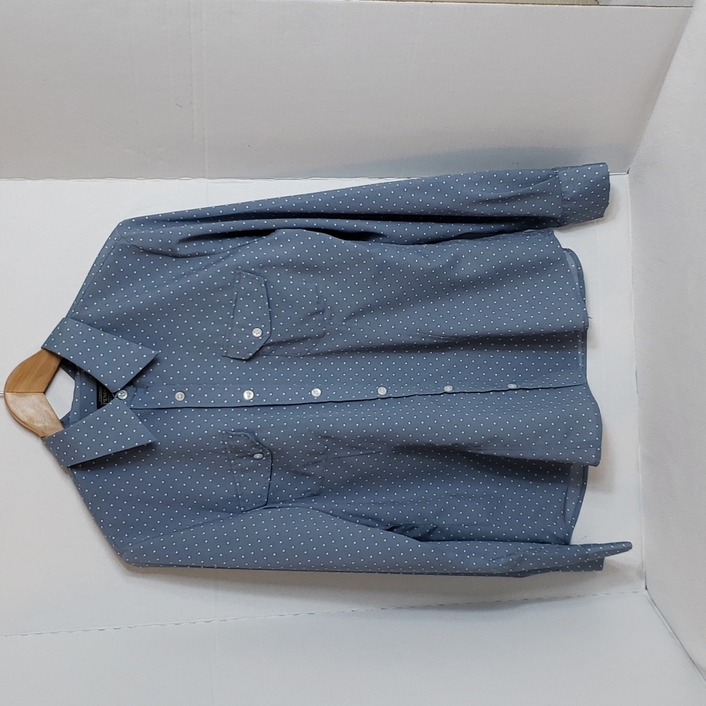 Pendleton Blue W White Dots Button Up Shirt - Picture 1 of 9